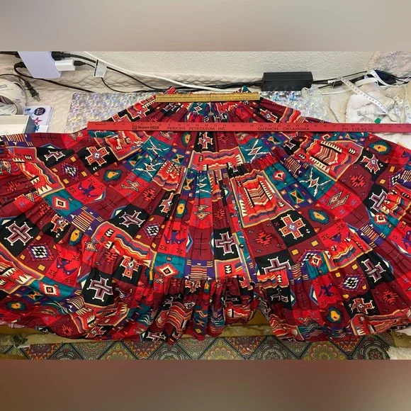 VINTAGE Desert West Sherry Holt USA Circle Skirt Set Southwestern Aztec MEDIUM - Picture 8 of 14